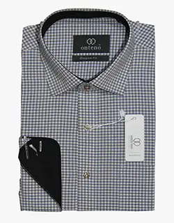 p17, Small checks shirt with black inner collar & cuff