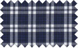 White/Midnight Blue/Black Checks, 100% Cotton