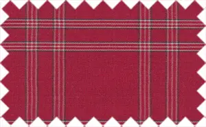 White/Black/Maxican Red Plaids, 75% Cotton, 25% Polyester