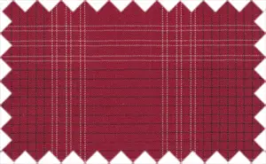 White/Black/Burnt Umber Red Plaids, 60% Cotton, 40% Polyester - Summer fabric