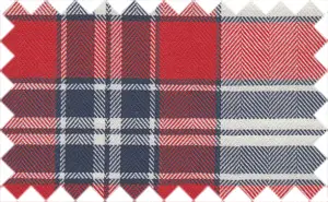 Fire Brick Red/Black/White Plaids, 100% Cotton