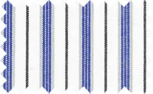 Cobalt Blue/Black/French Gray/White Offwhite Stripes, Cotton/Polyester Blends