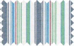 Smalt Blue/Deep Sky Blue/Light Green/Falu Red/White Stripes, Cotton/Polyester Blends