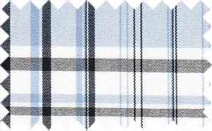 Light Steel Blue/Black/White checks, Cotton/Polyester Blends