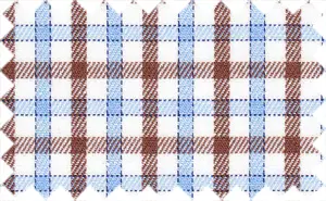 Brown/Light Royal Blue/White Checks, 100% Cotton