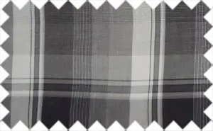 Silver Grey/Black Plaids, 100% Cotton