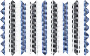 Cerulean Blue/Black/White Stripes, 100% Cotton