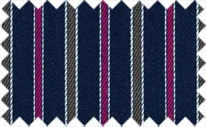 Midnight Blue/Peat/Medium Violet Red/White Stripes, 100% Cotton