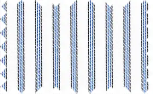 Royal Blue/Black/White Stripes, 100% Cotton