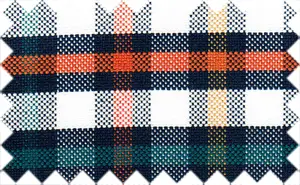 Golden Sand/Burnt Orange/Teal/Black/White Checks, 2Ply Pinpoint Oxford Cotton
