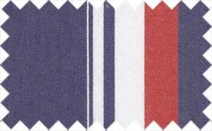 Blue Zodiac/Valencia Red/White Stripes, Cotton/Polyester Blends