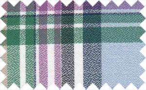 Multi Colored Plaids/Noise Pattern, 2Ply Cotton - Midnight Blue/Ocean Green/Orchid/Spindle Blue/Pale Cornflower Blue/Raffia yellow Plaids