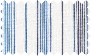 Persian Blue/Cornflower Blue/Black/White Stripes, 100% Cotton