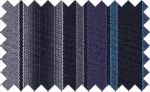 Kingfisher Daisy/Deep Sky Blue/Dusty Grey/Black/White Stripes, 100% Cotton