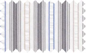 Blue/light brown/gray/white Searsucker Stripes, Cotton/Polyester Blends - Crepe/Searsucker