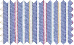 Perano Blue/Dark Pink/Royal Blue/Pale Cornflower Blue/Canary/White Linen Stripes, 100% Linen - Very Soft Feel