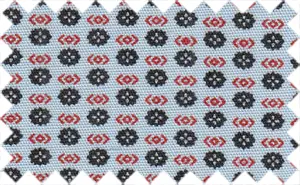 Light Steel Blue/Persian Red/Black Pattern, Cotton/Polyester Blends