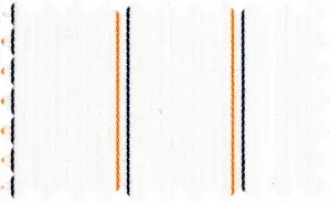 Carrot Orange/Black/White Wide Stripes, Cotton/Polyester Blends