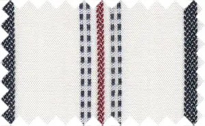 Medium Carmine/Black/White Stripes, Linen with a soft feel - Wrinkles less