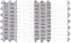 Gray/White Searsucker Stripes, 100% Cotton - Crepe/Searsucker fabric