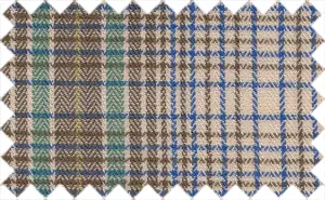 Fawn Brown/Royal Blue/Old Gold Checks, 100% Cotton