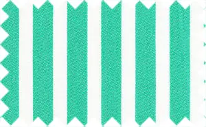 Caribbean Green/White Stripes, 100% Cotton - Breathable summer fabric