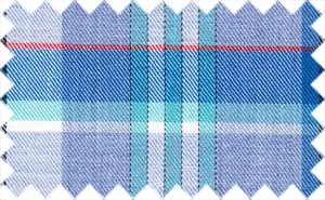 Denim Blue/Wild Blue Yonder/Turquoise/White/Black Checks, 100% Cotton
