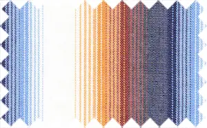 Midnight Blue/Cornflower Blue/Orange/Copper Rust/White 2Ply Stripes, 2Ply 100% Cotton - Breathable fabric for casual shirts
