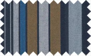 Luxor Gold/Silver/Chambray Blue/Black Stripes, 100% Cotton