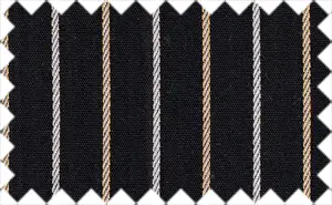 Gold/White Stripes over black, Cotton/Polyester Blends