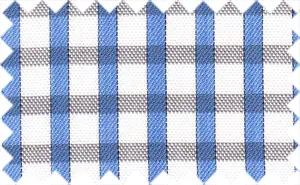 Cornflower Blue/Dark Gray/White Checks, 100% Cotton