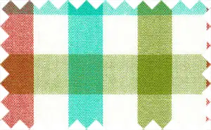 Carmine Red/Light Sea Green/Fern Frond Green/White Checks, 100% Cotton