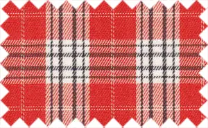 Crimson Red/Black/White Checks, 100% Cotton