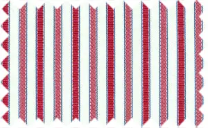 Maroon Red/Light Blue/White Stripes, Cotton/Polyester Blends