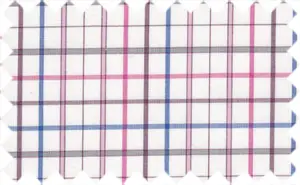 Multicolored windowspane checks, 100% cotton - The stripes colors include cannon pink, wild blue, brown, deep pink, light gray