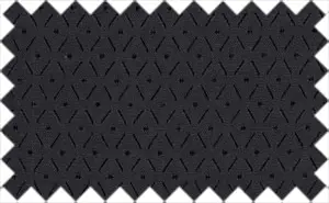 Black Self Textured, 70% cotton, 30% polyester. The fabric has shiny rhombus like pattern