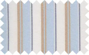 Sienna Brown/Black/Periwinkle Blue 2Ply Pinpoint Wide Stripes, 100% Cotton - 2Ply Pinpoint