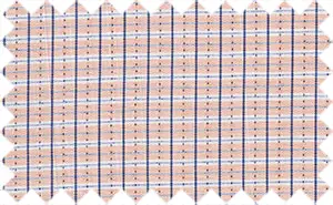 Cavern Pink/Chambray Blue/White Checks, 35% cotton/65% polyester rnNot a breathable fabric.rnBest for winter.