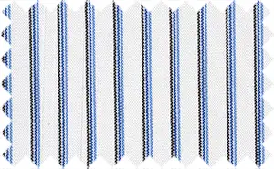 Black/Chambray Blue/Steel Blue Stripes, 35% cotton/65% polyester