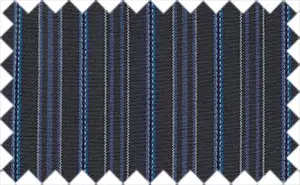 Ming Blue/ Waikawa Gray/White over Black Stripes, 35% cotton/75% polyester