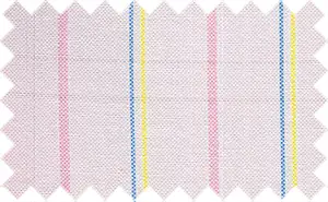 Mariner Blue/Confetti Yellow/Cavern Pink/Ebb Pink Stripes, 65% cotton/35% polyester - 2Ply Pinpoint