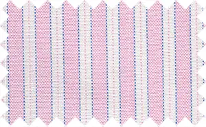 Beauty Bush Pink/Mariner Blue Pinpoint Stripes, 65% cotton/35% polyester - 2Ply pinpoint