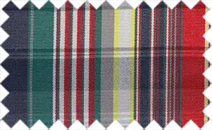 Cardinal Red/Rhino Blue/Flax Yellow/Viridian Green  Plaids, 80% polyester/20% cotton