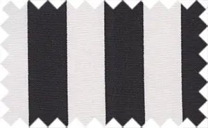 Black/White wide stripes, 100% Polyester - The stripes are 3 cm apart. The fabric is tightly woven and not breathable. Best for winter.