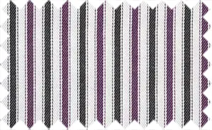 Eggplant Purple/Black/White Stripes, 35% Cotton/65% Polyester