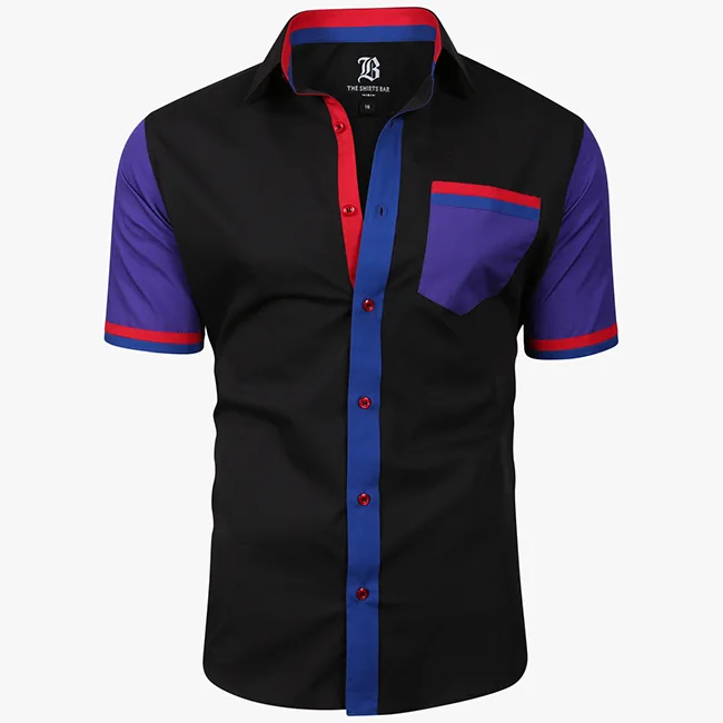 Men's Italian Style Short Sleeve Regular Fit Shirt Black