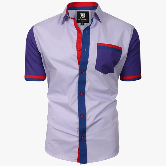 Men's Italian Style Short Sleeve Regular Fit Shirt Light Purple