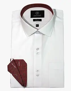 WSC01, White Slim Fit Shirt with Contrasting Collar & Cuffs White Slim Fit Shirt with Contrasting Collar & Cuffs