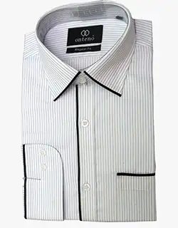 BP001, Light Blue/White Shirt with Black Piping