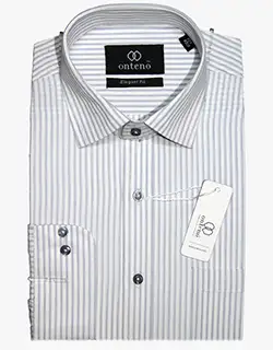 p11, White shirt with grey striped white shirt with grey striped
